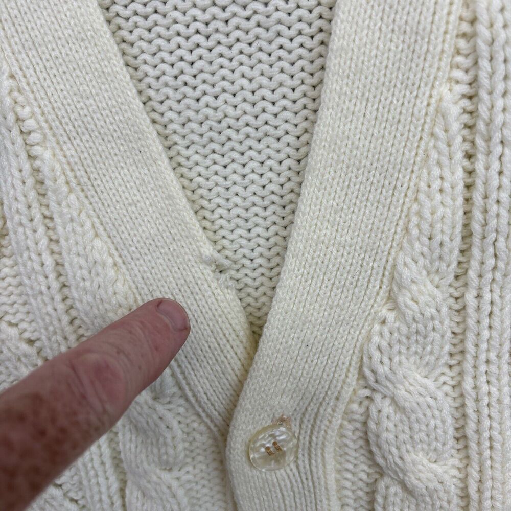 VTG Richman Brothers Sweater Mens Chunky Cable Knit Cardigan 70s Size Medium M - Picture 6 of 16